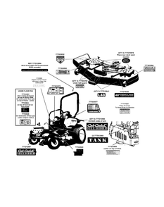 Part Location Diagram of 777D14025 MTD Label-48" Com Grade Fab Deck